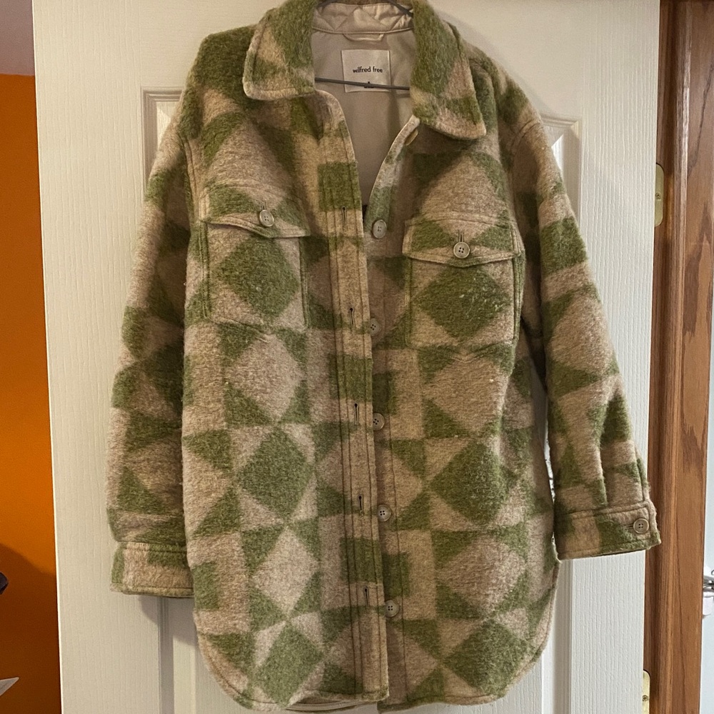 Wilfred Free Ganna - Green and Cream Teddy Jacket